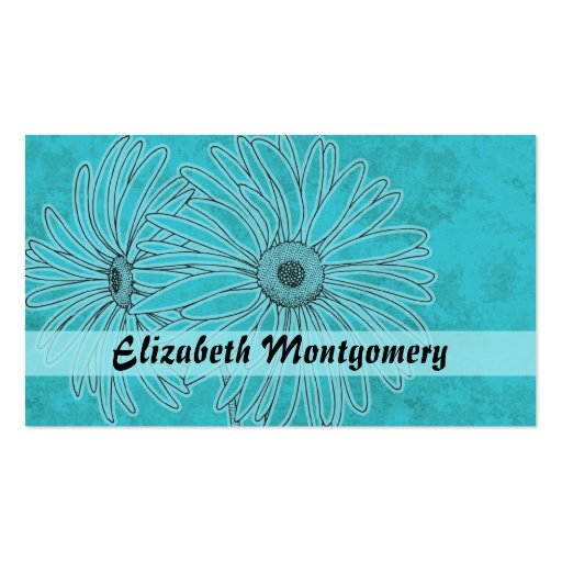 Cool Blue Daisy Spa Appointment Business Card (front side)