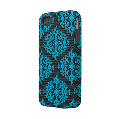 Cool Blue Damask Iphone 4/4S Case-Mate Case casemate cases