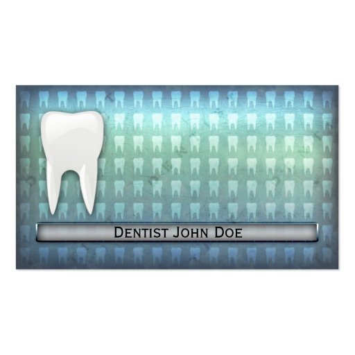 Cool blue dentist dental office business card (front side)
