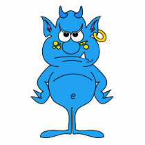 cool blue devil with an attitude acrylic cut out