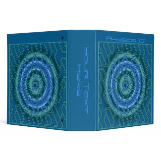 Cool Blue Digital Art Student Course Binder binder