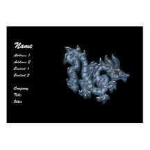 Cool blue dragon business card template