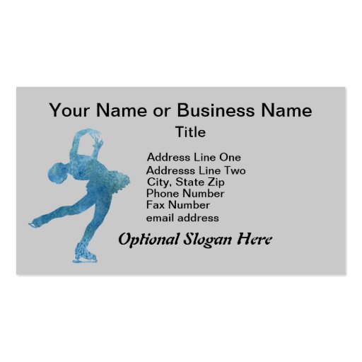 Cool Blue Figure Skater Business Card Templates