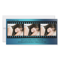 Cool Blue Filmstrip Photo Card, All-Occasion photo cards
