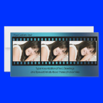 Cool Blue Filmstrip Photo Card, All-Occasion