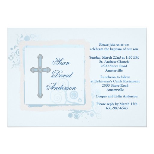 Cool Blue Flat Religious Invitation