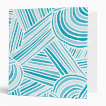 Cool Blue Fun Doodle Lines Vinyl Binder