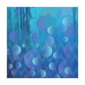 Cool Blue Funky Geometric Grunge Pattern Canvas Print