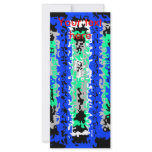 Cool blue green and black psychedelic rectangles personalized rack card