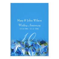 cool blue hydrangea flowers wedding anniversary invites
