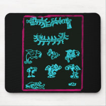 Cool Blue Mayan Design mousepads