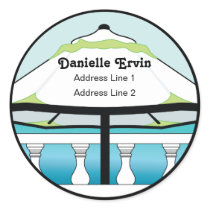 Cool Blue 'N Green Bermuda Umbrella Address Label stickers