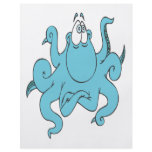 cool blue octopus cartoon character flyers