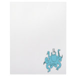cool blue octopus cartoon character personalized letterhead