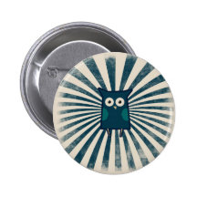 Cool Blue Owl Pinback Buttons