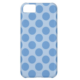 Cool Blue Polka Dots Pattern on Blue Cute Gifts Cover For iPhone 5C