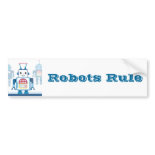 Cool Blue Robot Gifts Novelties Bumper Stickers
