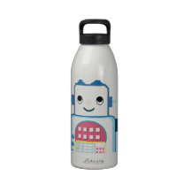 Cool Blue Robot Gifts Novelties Drinking Bottles