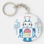 Cool Blue Robot Gifts Novelties Keychain
