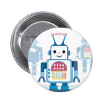Cool Blue Robot Gifts Novelties Pinback Button Cool Blue Robot Gifts Novelties Pinback Button