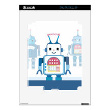 Cool Blue Robot Gifts Novelties Skin For The iPad 2