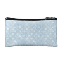 Cool Blue Squares Small Cosmetic Bag at Zazzle