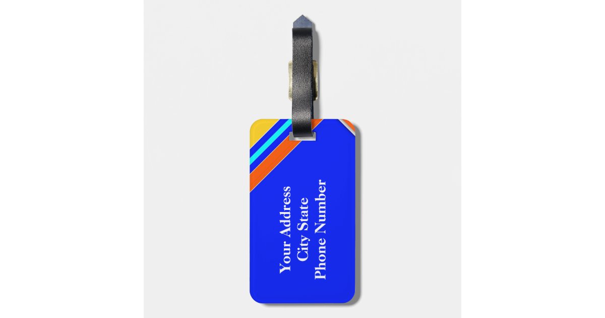 Cool Blue Stripe Luggage Tag Zazzle