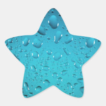 Cool Blue water drops Star Sticker