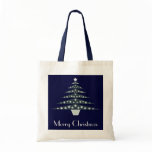 Cool Blue &amp; White Christmas Tree Gift Bag