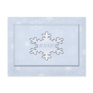 Cool Blue Winter Wedding R.S.V.P. Postcard postcard
