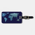 Cool Blue World Bag Tags