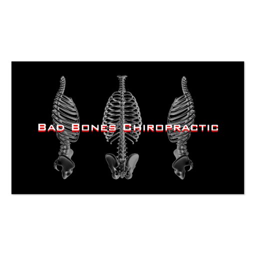 Cool Bones XRay Chiropractor Business Cards (front side)