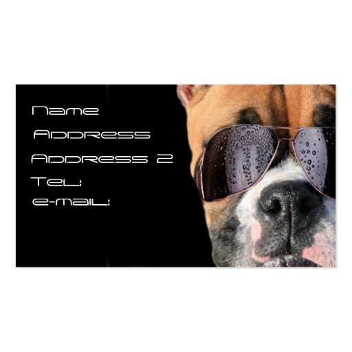 Cool boxer dog business card (front side)