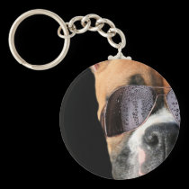 Cool Boxer in sunglasses keychain