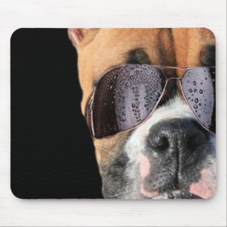 Cool Boxer in sunglasses mousepad mousepad