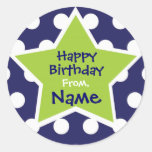 Cool Boy Star Customizable Birthday Sticker