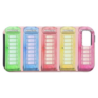 Cool British colorful phone - booths on pink iPhone 5 Case