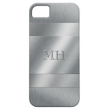 Cool Brushed Metal Look Initials iPhone 5 Cover