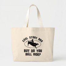 cool bull riding deigns tote bags