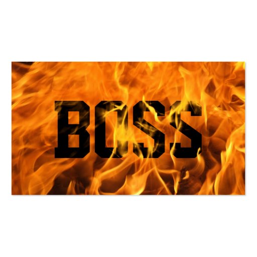 Cool Burning Fire Boss Business Card (front side)