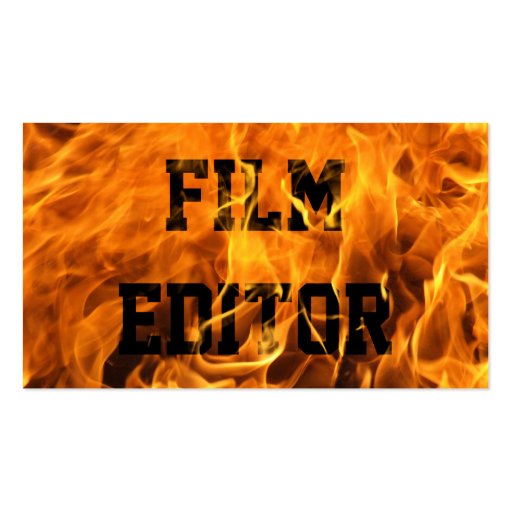 Cool Burning Fire Film Editor Business Card