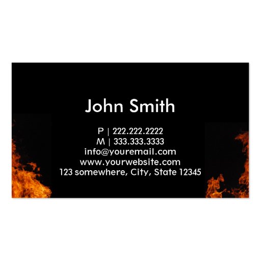 Cool Burning Fire Novelist Business Card (back side)
