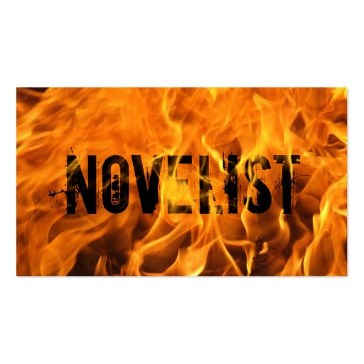 Cool Burning Fire Novelist Business Card (front side)
