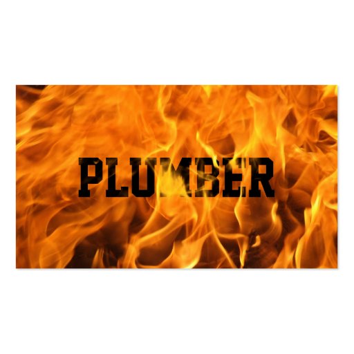 Cool Burning Fire Plumber Business Card (front side)