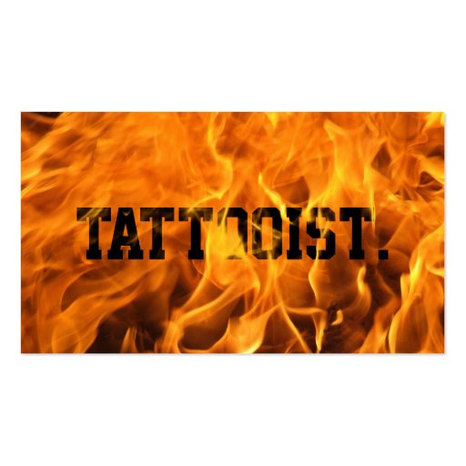 Cool Burning Fire Tattoo Art Business Card (front side)