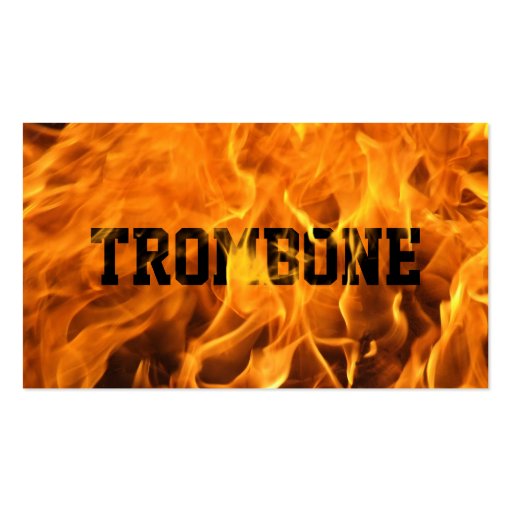 Cool Burning Fire Trombone Business Card (front side)