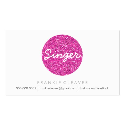 COOL BUSINESS CARD bold spot pink glitter effect (front side)