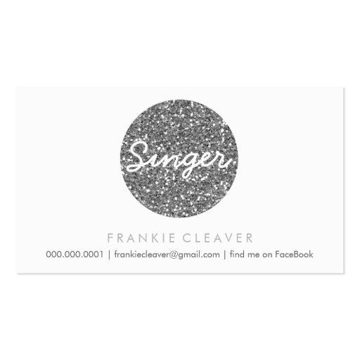 COOL BUSINESS CARD bold spot silver glitter effect (front side)