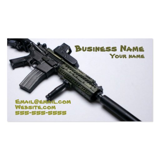 cool camo firearms business card (front side)