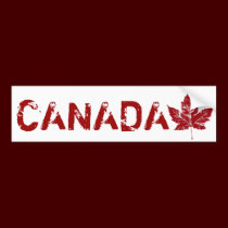 Cool Canada Bumper Sticker Distressed Maple Leaf bumper stickers